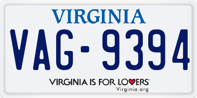 VA license plate VAG9394