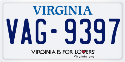 VA license plate VAG9397