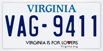 VA license plate VAG9411