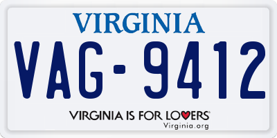 VA license plate VAG9412