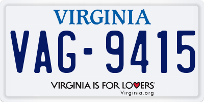 VA license plate VAG9415