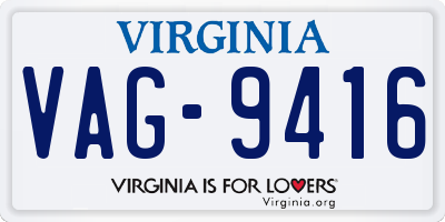 VA license plate VAG9416