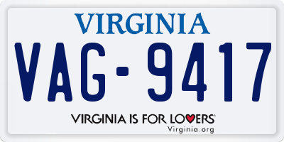 VA license plate VAG9417