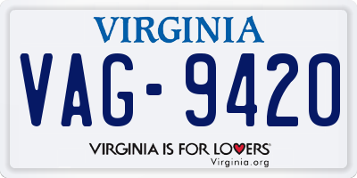 VA license plate VAG9420