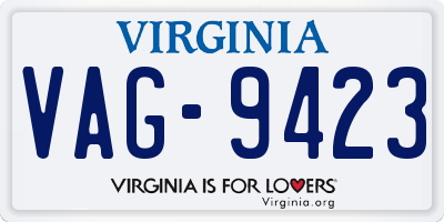 VA license plate VAG9423