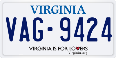 VA license plate VAG9424
