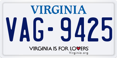 VA license plate VAG9425