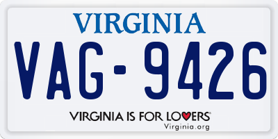 VA license plate VAG9426