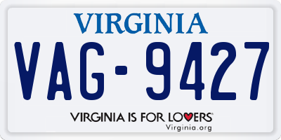 VA license plate VAG9427