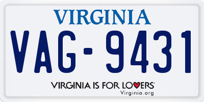 VA license plate VAG9431