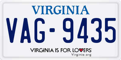 VA license plate VAG9435