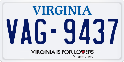 VA license plate VAG9437
