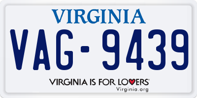 VA license plate VAG9439