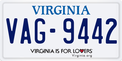 VA license plate VAG9442
