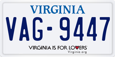 VA license plate VAG9447