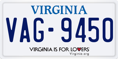 VA license plate VAG9450