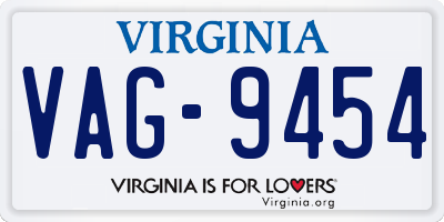 VA license plate VAG9454