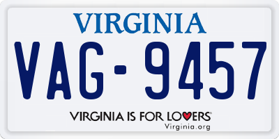 VA license plate VAG9457