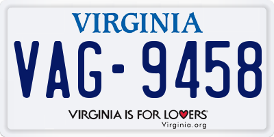 VA license plate VAG9458