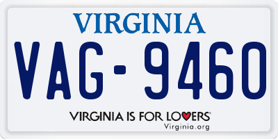 VA license plate VAG9460