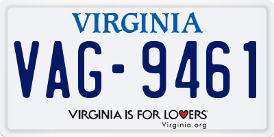 VA license plate VAG9461