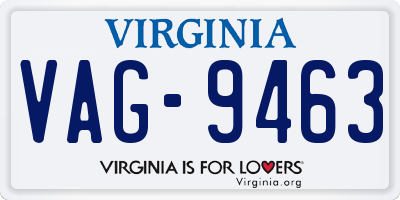VA license plate VAG9463
