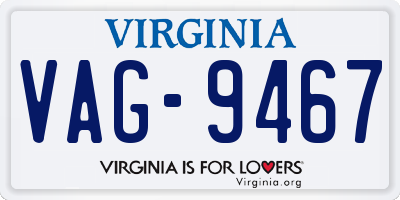 VA license plate VAG9467