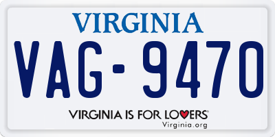 VA license plate VAG9470