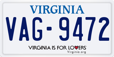 VA license plate VAG9472