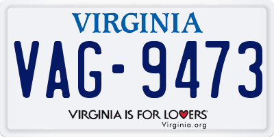 VA license plate VAG9473
