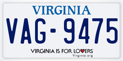 VA license plate VAG9475