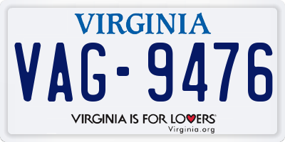 VA license plate VAG9476