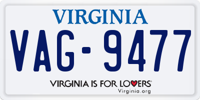 VA license plate VAG9477