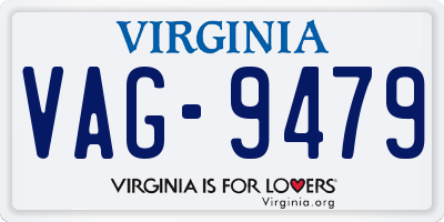 VA license plate VAG9479