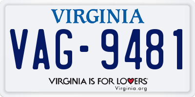 VA license plate VAG9481