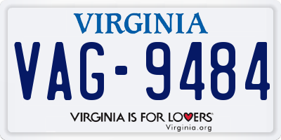 VA license plate VAG9484