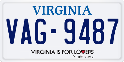 VA license plate VAG9487