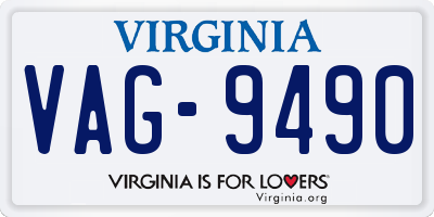 VA license plate VAG9490