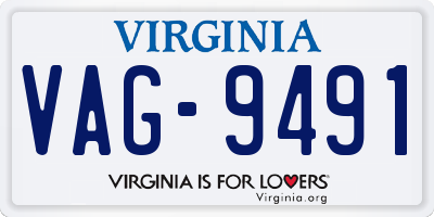 VA license plate VAG9491