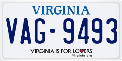 VA license plate VAG9493