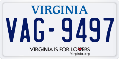 VA license plate VAG9497