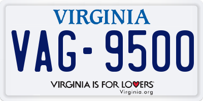 VA license plate VAG9500