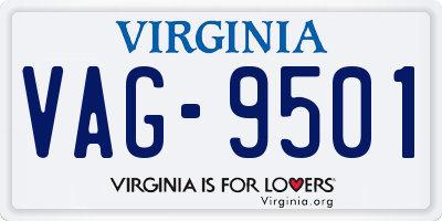 VA license plate VAG9501