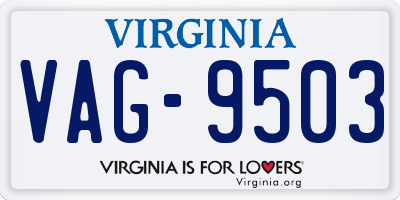 VA license plate VAG9503