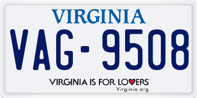 VA license plate VAG9508