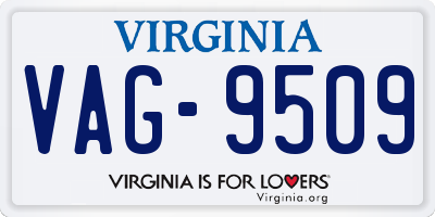 VA license plate VAG9509