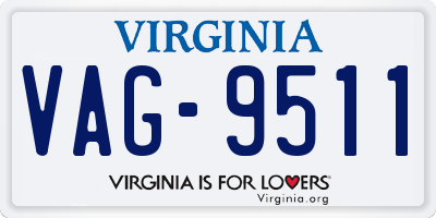 VA license plate VAG9511