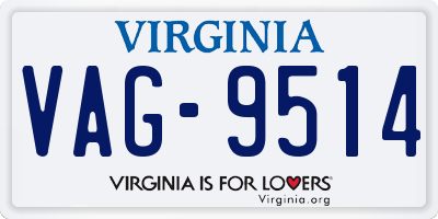 VA license plate VAG9514