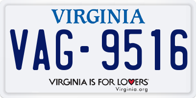 VA license plate VAG9516