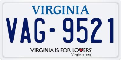 VA license plate VAG9521